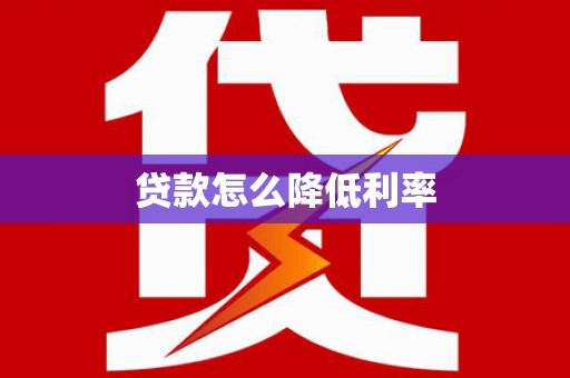 海港贷款怎么降低利率