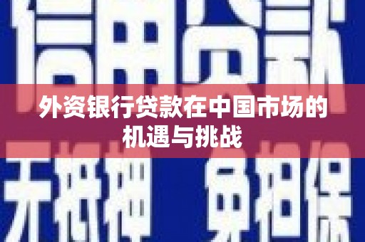 海港外资银行贷款在中国市场的机遇与挑战