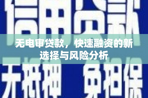 海港无电审贷款，快速融资的新选择与风险分析