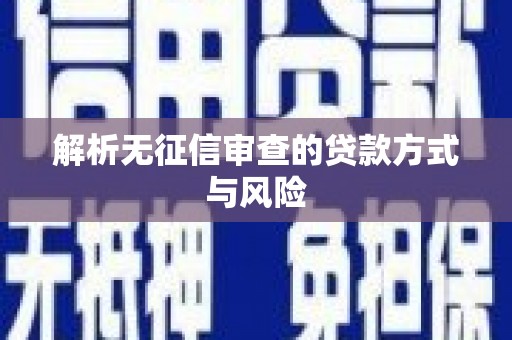海港解析无征信审查的贷款方式与风险